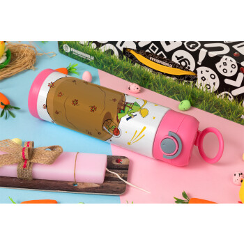 Ο μικρός πρίγκιπας planet, Πασχαλινή Λαμπάδα με Παιδικό παγούρι θερμό, ανοξείδωτο, με καλαμάκι ασφαλείας, ΡΟΖ (500ml)