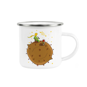 The Little prince planet, Metallic enamel cup white 360ml