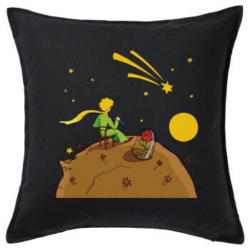 The Little prince planet, Sofa cushion black 50x50cm includes filling