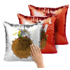 Μαξιλάρι καναπέ Μαγικό Κόκκινο με πούλιες 40x40cm περιέχεται το γέμισμα