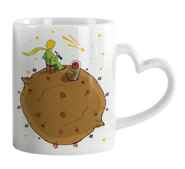 The Little prince planet — Mug heart handle, ceramic, 330ml