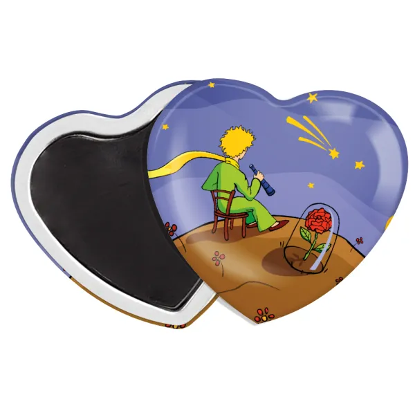 Ο μικρός πρίγκιπας planet — Μαγνητάκι καρδιά (57x52mm)