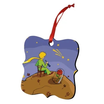 The Little prince planet, Christmas ornament polygon wooden 7.5cm