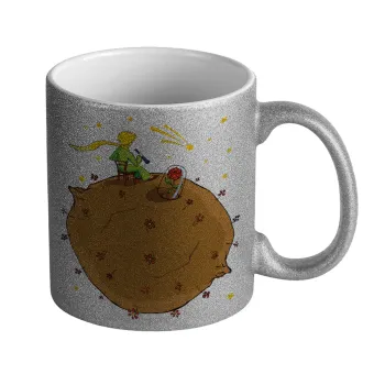 The Little prince planet, Κούπα Ασημένια Glitter που γυαλίζει, κεραμική, 330ml