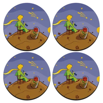 Ο μικρός πρίγκιπας planet, ΣΕΤ 4 Σουβέρ ξύλινα στρογγυλά (9cm)