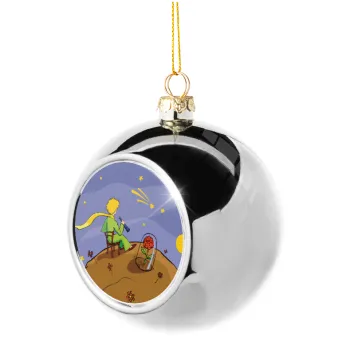 The Little prince planet, Silver 8cm Christmas tree ball ornament