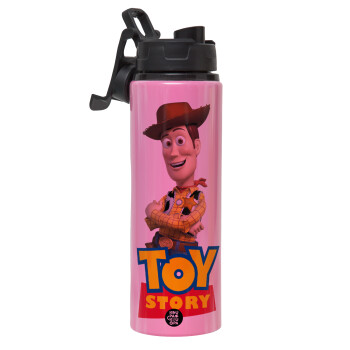 Woody cowboy, Metallic water bottle with safety lid, 850ml aluminum