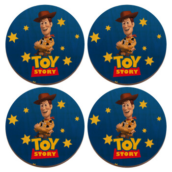 Woody cowboy, ΣΕΤ x4 Σουβέρ ξύλινα στρογγυλά plywood (9cm)