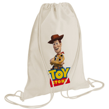 Woody cowboy, Τσάντα πλάτης πουγκί GYMBAG natural (28x40cm)