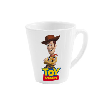 Woody cowboy, Κούπα κωνική Latte Λευκή, κεραμική, 300ml