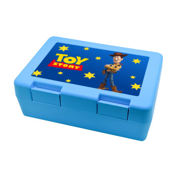 Woody cowboy, Children's cookie container LIGHT BLUE 185x128x65mm (BPA free plastic)