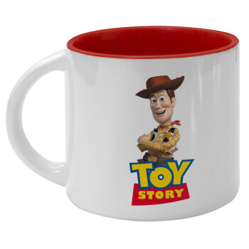 Woody cowboy, Κούπα κεραμική 400ml Λευκή/Κόκκινη