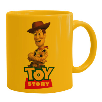 Woody cowboy, Ceramic coffee mug yellow, 330ml (1pcs)