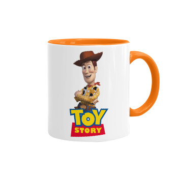 Woody cowboy, Mug colored orange, ceramic, 330ml