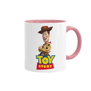 Woody cowboy, Κούπα χρωματιστή ροζ, κεραμική, 330ml