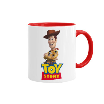 Woody cowboy, Κούπα χρωματιστή κόκκινη, κεραμική, 330ml