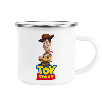 Woody cowboy, Metallic enamel cup white 360ml