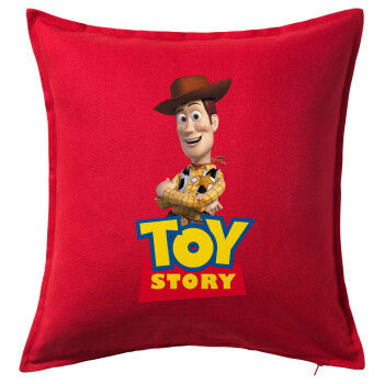 Woody cowboy, Sofa cushion RED 50x50cm includes filling