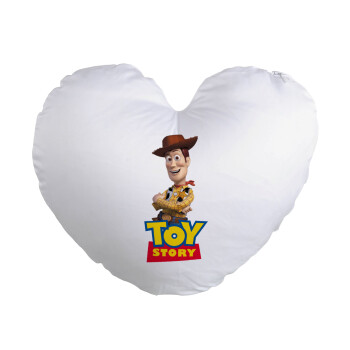Woody cowboy, Μαξιλάρι καναπέ καρδιά 40x40cm περιέχεται το  γέμισμα