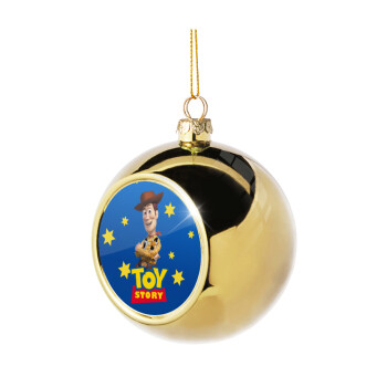 Woody cowboy, Χριστουγεννιάτικη μπάλα δένδρου Χρυσή 8cm