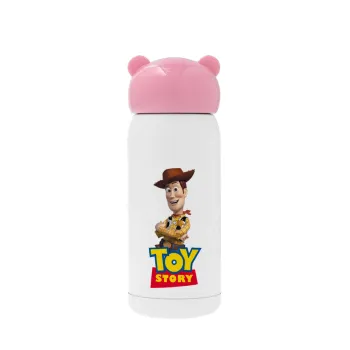 Woody cowboy, Pink stainless steel thermal flask, 320ml