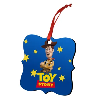 Woody cowboy, Christmas ornament polygon wooden 7.5cm