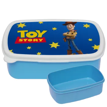 Woody cowboy, ΜΠΛΕ παιδικό δοχείο φαγητού (lunchbox) πλαστικό (BPA-FREE) Lunch Βox M18 x Π13 x Υ6cm