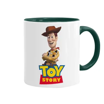 Woody cowboy, Κούπα χρωματιστή πράσινη, κεραμική, 330ml