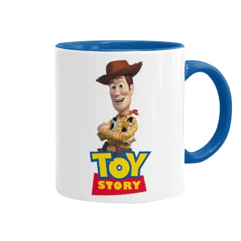 Woody cowboy, Mug colored blue, ceramic, 330ml