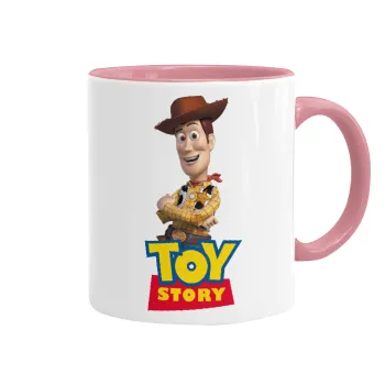 Woody cowboy, Κούπα χρωματιστή ροζ, κεραμική, 330ml