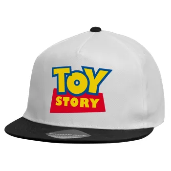 Woody cowboy, Καπέλο παιδικό Flat Snapback, Λευκό (100% ΒΑΜΒΑΚΕΡΟ, ΠΑΙΔΙΚΟ, UNISEX, ONE SIZE)