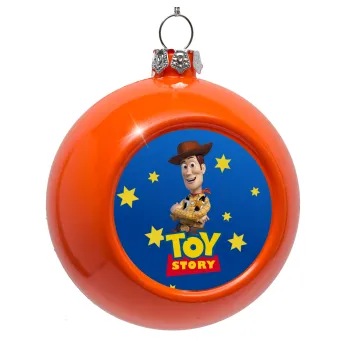 Woody cowboy, Orange Christmas tree ornament bauble 8cm