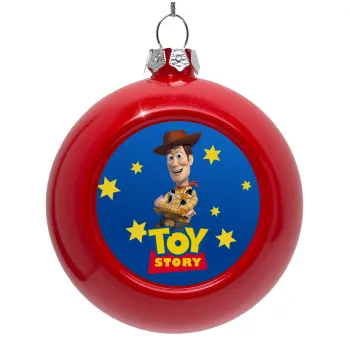 Woody cowboy, Red Christmas tree ornament bauble 8cm
