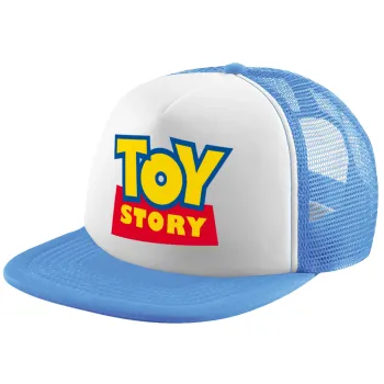 Woody cowboy, Child's Soft Trucker Hat with Blue/White Mesh (POLYESTER, CHILD, ONE SIZE)