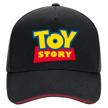 Woody cowboy, DRILL Adult Ultimate Hat BLACK/RED, (100% COTTON, ADULT, UNISEX, ONE SIZE)