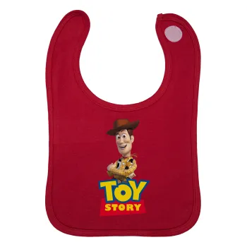 Woody cowboy, Σαλιάρα με Σκρατς Κόκκινη 100% Organic Cotton (0-18 months)