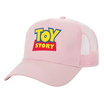Woody cowboy, Καπέλο Παιδικό Structured Trucker, με Δίχτυ, ΡΟΖ (100% ΒΑΜΒΑΚΕΡΟ, ΠΑΙΔΙΚΟ, UNISEX, ONE SIZE)