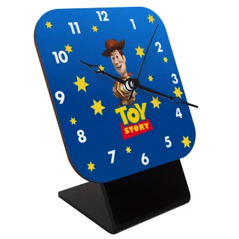 Woody cowboy, Quartz Wooden table clock with hands (10cm)