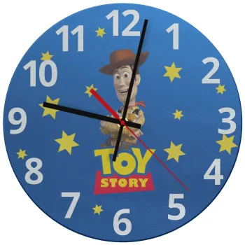 Woody cowboy, Ρολόι τοίχου γυάλινο (30cm)