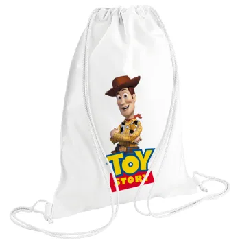 Woody cowboy, Backpack pouch GYMBAG white (28x40cm)