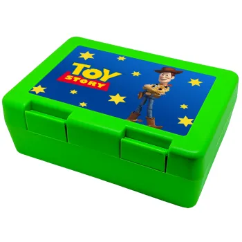 Woody cowboy, Children's cookie container GREEN 185x128x65mm (BPA free plastic)