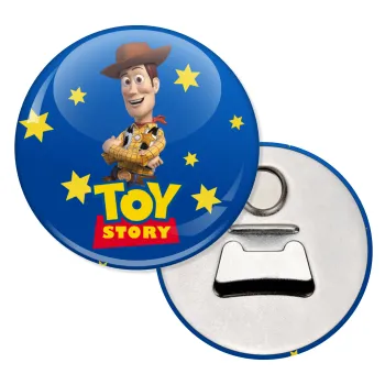 Woody cowboy, Μαγνητάκι και ανοιχτήρι μπύρας στρογγυλό διάστασης 5,9cm