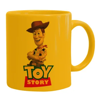 Woody cowboy, Κούπα, κεραμική κίτρινη, 330ml