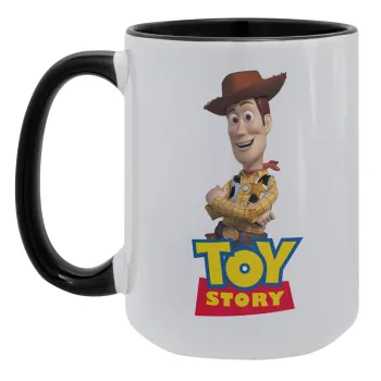 Woody cowboy, Κούπα Mega 15oz, κεραμική Μαύρη, 450ml