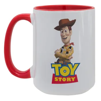 Woody cowboy, Κούπα Mega 15oz, κεραμική Κόκκινη, 450ml