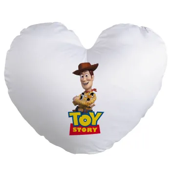 Woody cowboy, Μαξιλάρι καναπέ καρδιά 40x40cm περιέχεται το  γέμισμα