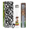 Easter candle, metallic white thermos bottle (500ml) & aromatic flat candle (30cm) (GRAY)