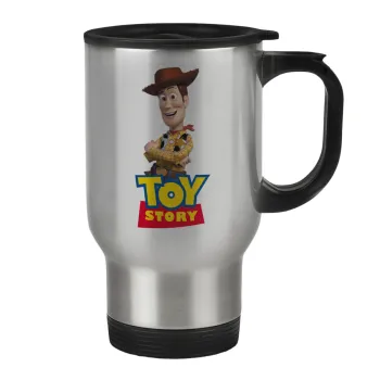 Woody cowboy, Stainless steel travel mug with lid, double wall 450ml