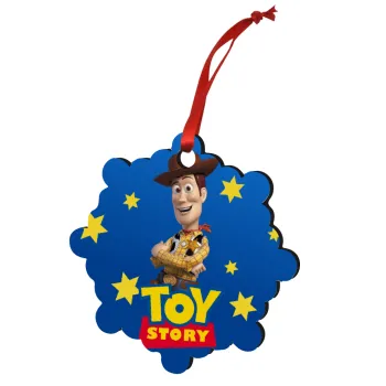 Woody cowboy, Στολίδι Χριστουγεννιάτικο στολίδι snowflake ξύλινο 7.5cm