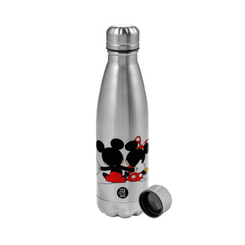 mickey and minnie hags, Metallic water bottle, stainless steel, 750ml